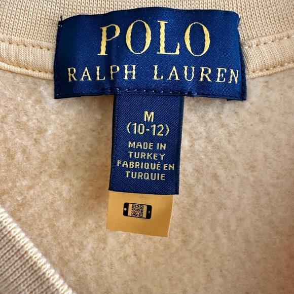 Polo Bear By Ralph Lauren Yellow Fleece Sweatshirt- Size M (10-12) - Picture 3 of 8